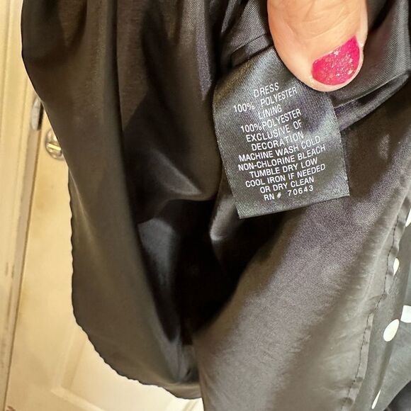 Jessica Howard vintage black dress w/ white polkadots vintage fit & flare 10P - Picture 9 of 9